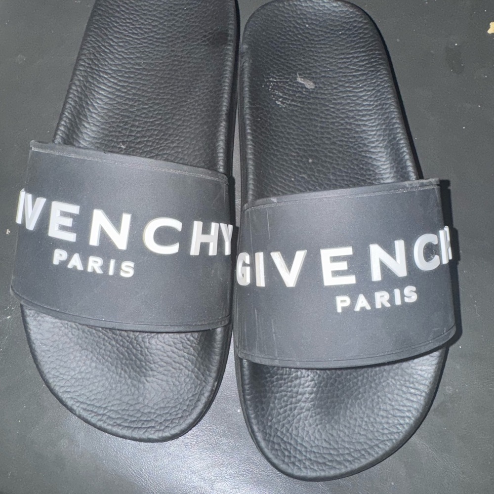 Givenchy Black Slide Sandals with Textured Sole